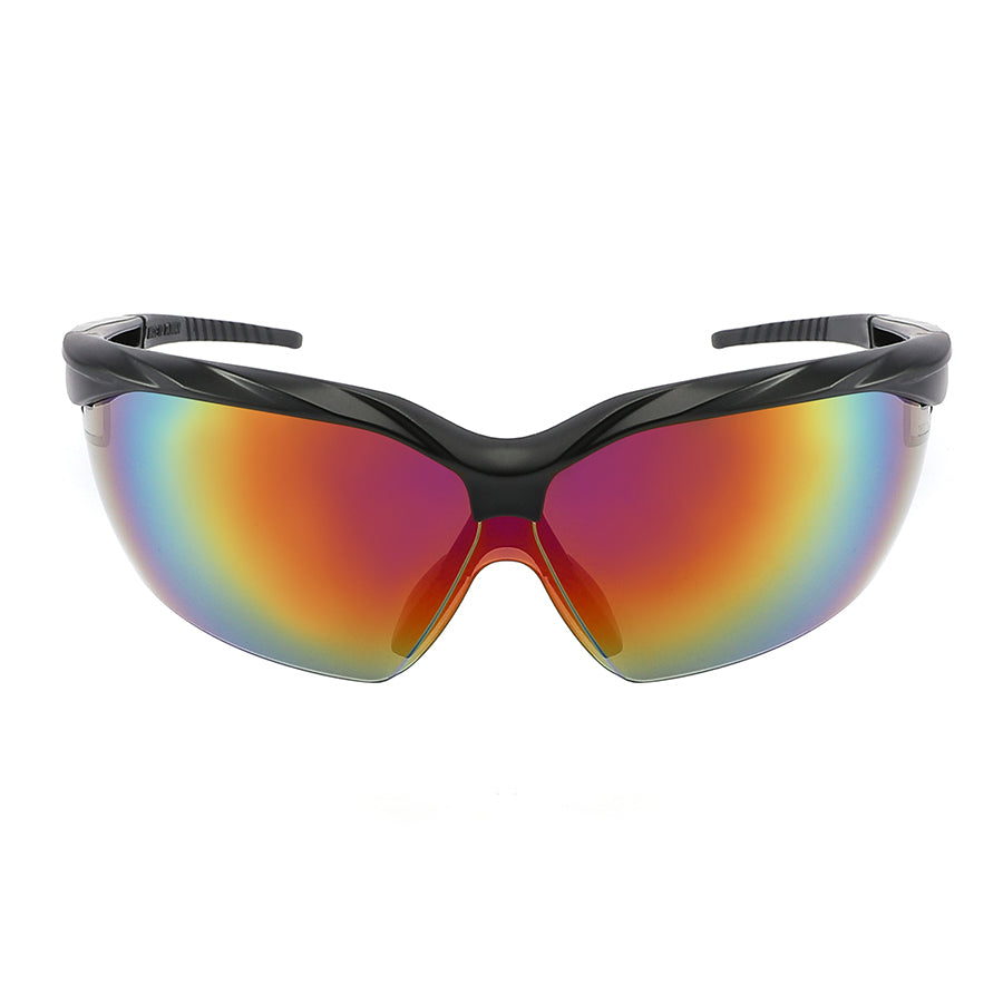 SAFETY Z87 SPORTS WRAP COLOR MIRROR UNISEX WHOLESALE SUNGLASSES 570134/REV