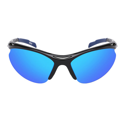 HALF FRAME UNISEX COLOR MIRROR SPORTS SUNGLASSES WHOLESALE 570136-REV