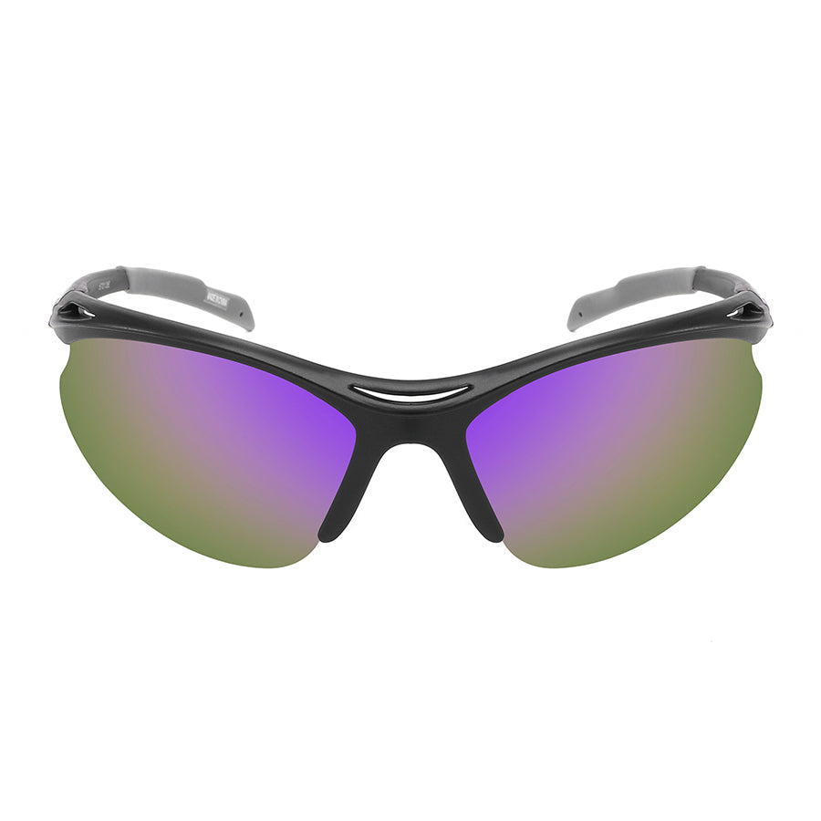 HALF FRAME UNISEX COLOR MIRROR SPORTS SUNGLASSES WHOLESALE 570136-REV