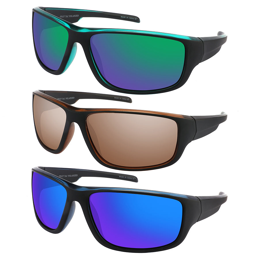 POLARIZED COLOR MIRROR SPORT WHOLESALE SUNGLASSES 570137TT-PREV