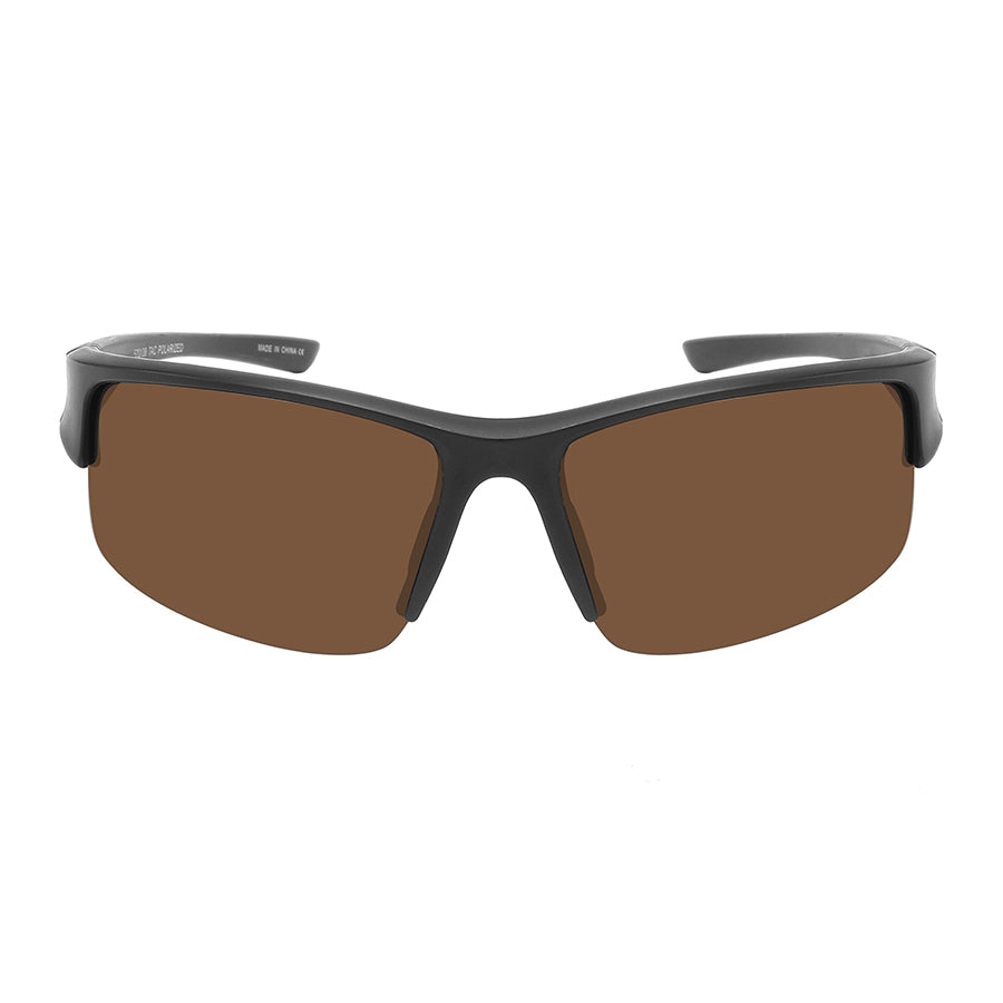 POLARIZED HALF FRAME UNISEX SPORTS SUNGLASSES WHOLESALE 570138-P1
