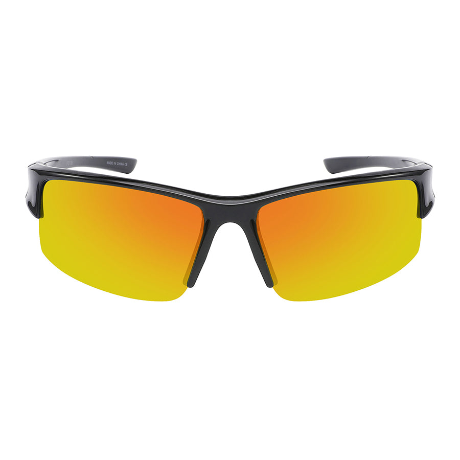 HALF FRAME UNISEX COLOR MIRROR SPORTS SUNGLASSES WHOLESALE 570138-REV