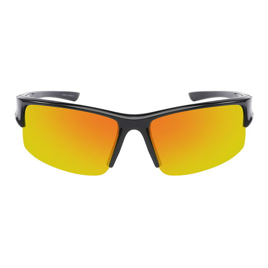 HALF FRAME UNISEX COLOR MIRROR SPORTS SUNGLASSES WHOLESALE 570138-REV