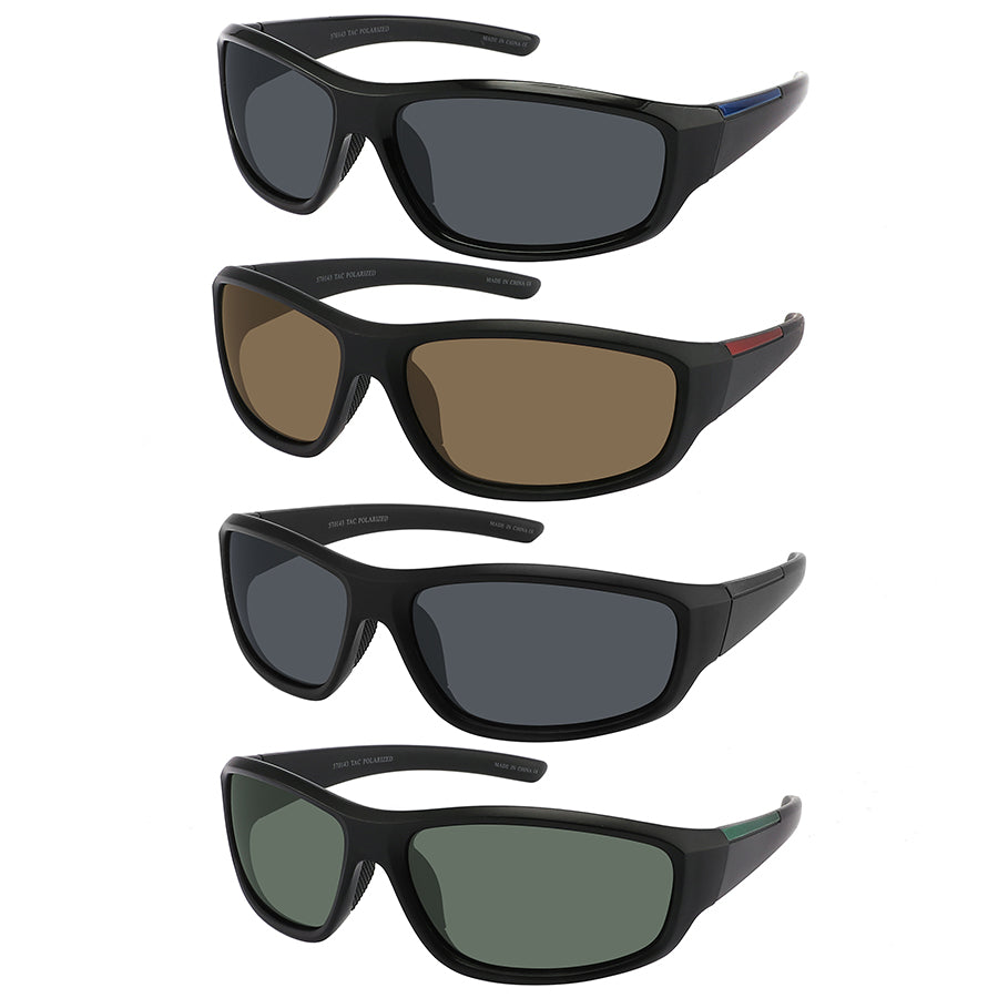 POLARIZED FULL FRAME SPORT WRAP SUNGLASSES WHOLESALE 570143-P