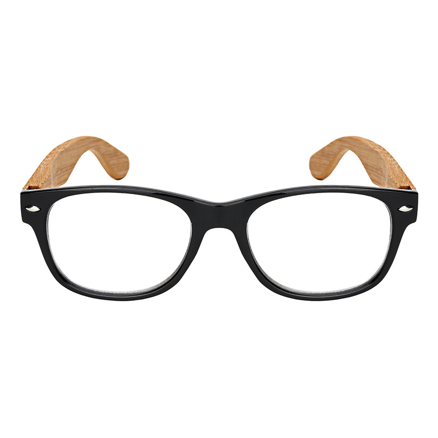 HORN RIMMED WITH BAMBOO TEMPLES UNISEX BULK READING GLASSES 59403SBM