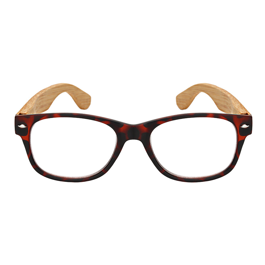 HORN RIMMED WITH BAMBOO TEMPLES UNISEX BULK READING GLASSES 59403SBM