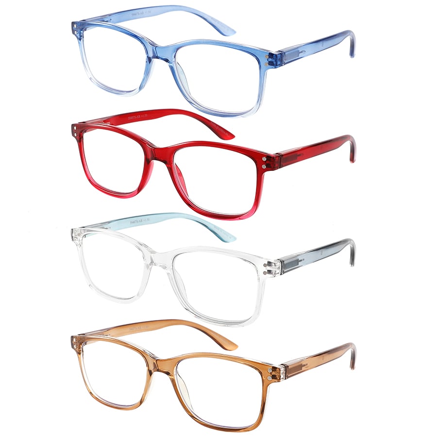 ANTI-BLUE LIGHT RECTANGULAR WHOLESALE READING GLASSES 59407S-AB