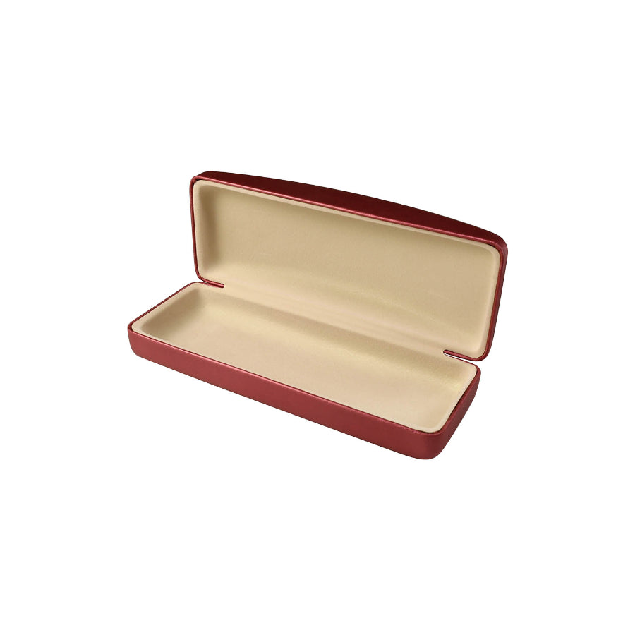 BURGUNDY SATIN TEXTURED CLAMSHELL HARD CASE BULK WHOLESALE B82-20-BGD
