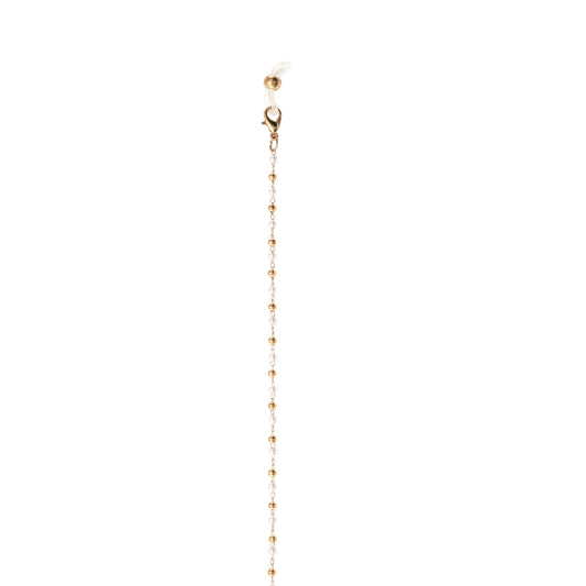 METAL GOLD BEADS & PEARLS EYEGLASS & MASK CHAIN-7-G
