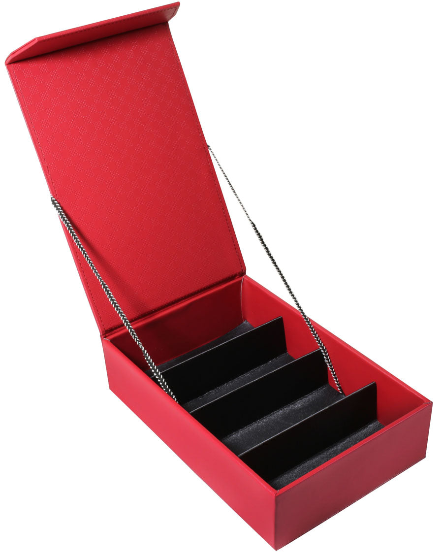 4 SLOT RED SUNGLASS STORAGE CASE BULK WHOLESALE D-10RED-4