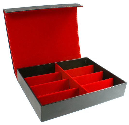 8 SLOT BLACK-RED SUNGLASS STORAGE CASE BULK WHOLESALE D-13BLKRED-8
