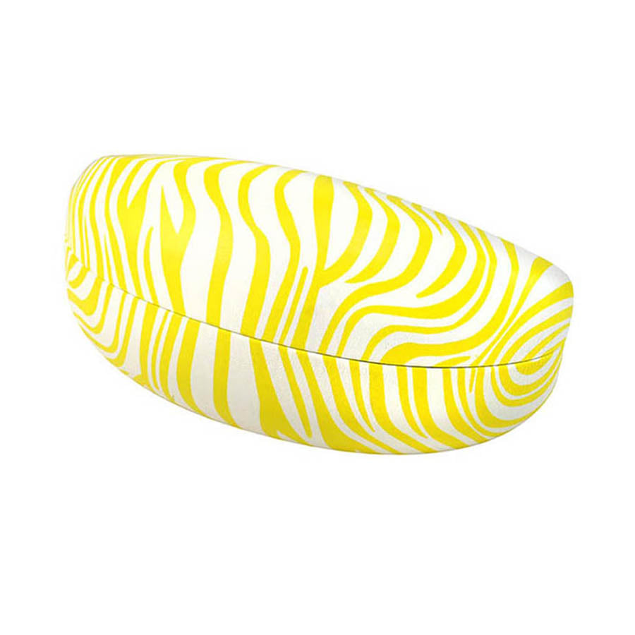 YELLOW ZEBRA PRINT CLAMSHELL SUNGLASSES HARD CASE BULK WHOLESALE B59-24ZB-YL