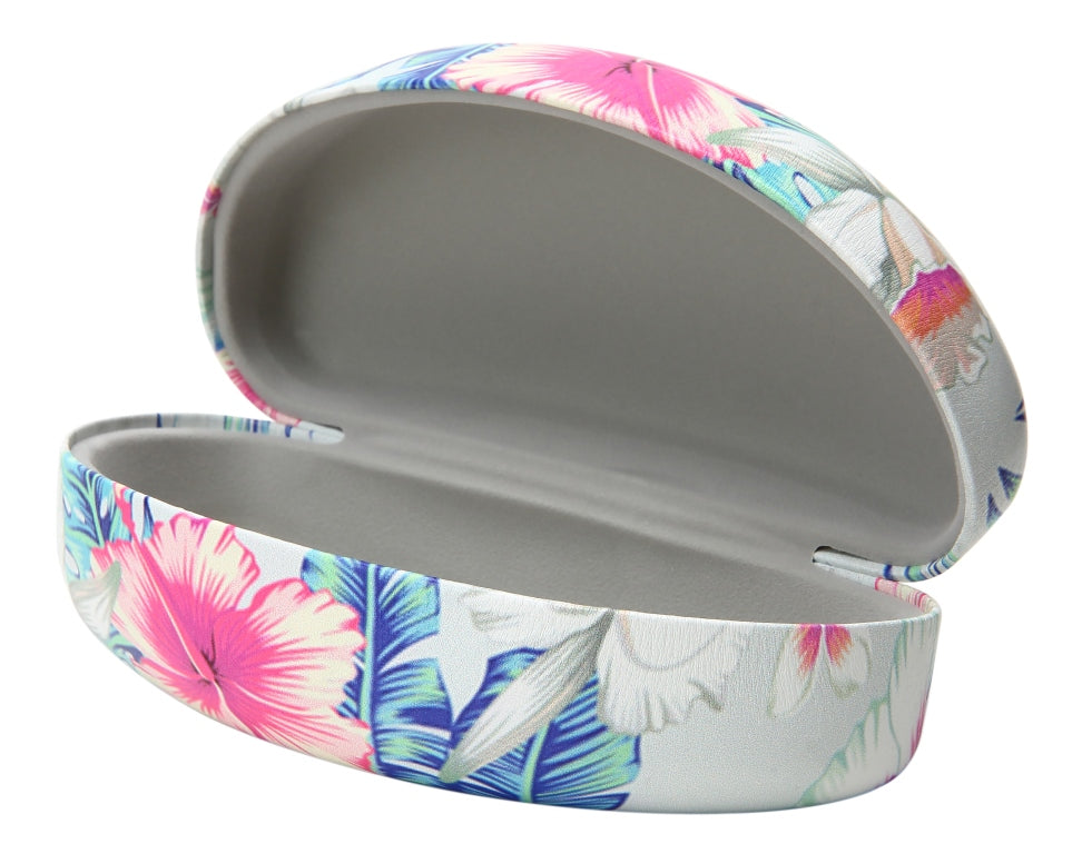 FLORAL PRINT CLAMSHELL SUNGLASSES HARD CASE WHOLESALE B59-FL56-PK