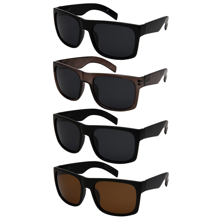 POLARIZED BIG AND TALL SQUARE UNISEX BULK SUNGLASSES BG540987AS-P