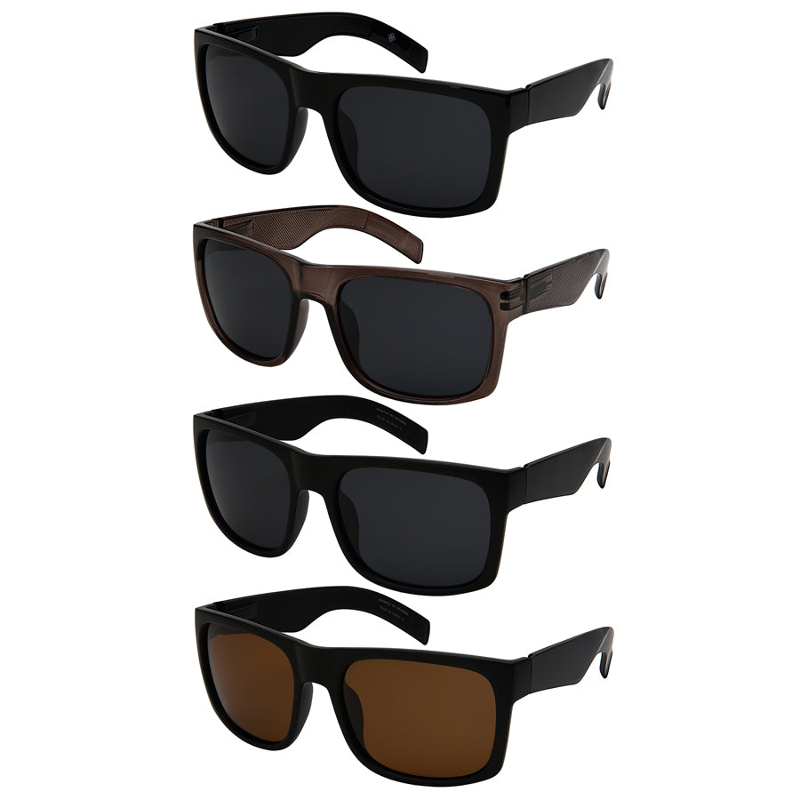POLARIZED BIG AND TALL SQUARE UNISEX BULK SUNGLASSES BG540987AS-P
