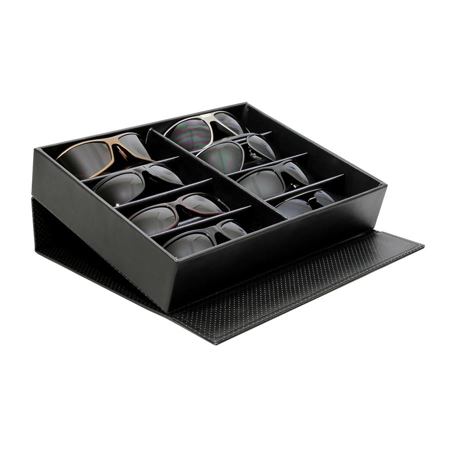 8 SLOT BLACK-BLUE SUNGLASS STORAGE CASE BULK WHOLESALE D-13MSBLKBU-8