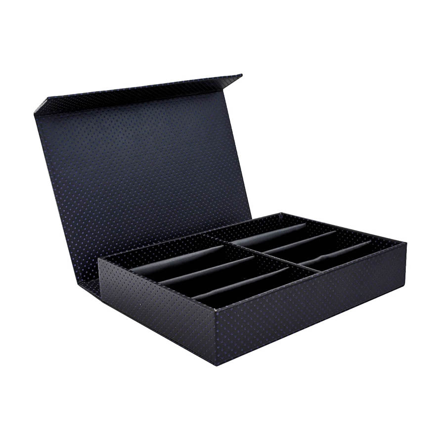 8 SLOT BLACK-BLUE SUNGLASS STORAGE CASE BULK WHOLESALE D-13MSBLKBU-8