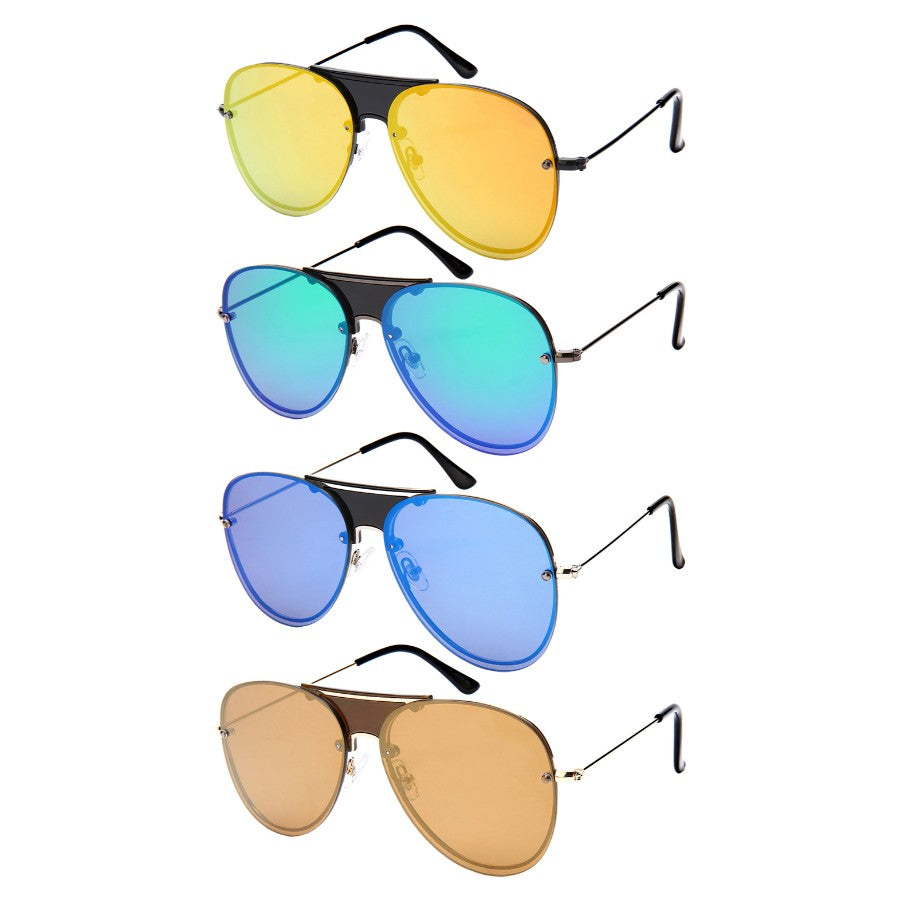 AVIATOR UNISEX BULK WHOLESALE SUNGLASSES 1204-FLREV