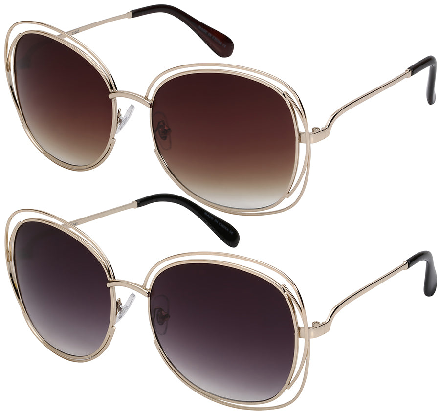 OVERSIZED ROUND LADIES SUNGLASSES WHOLESALE 23045-AP | UV400