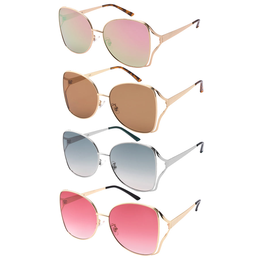 BUTTERFLY WOMEN OVERSIZE WHOLESALE SUNGLASSES 3209-FLREV