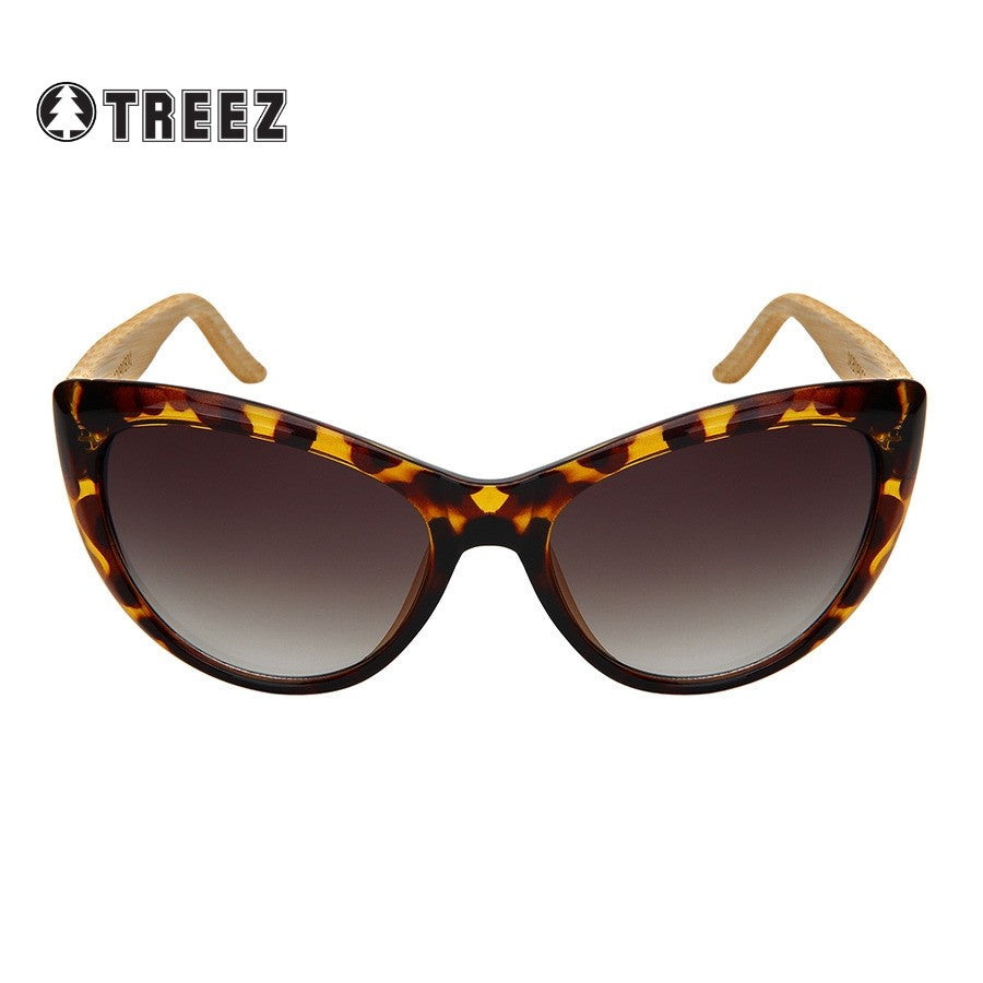 CAT EYES BAMBOO W/BAG WOMEN WHOLESALE SUNGLASSES 32090BM-AP-BAG