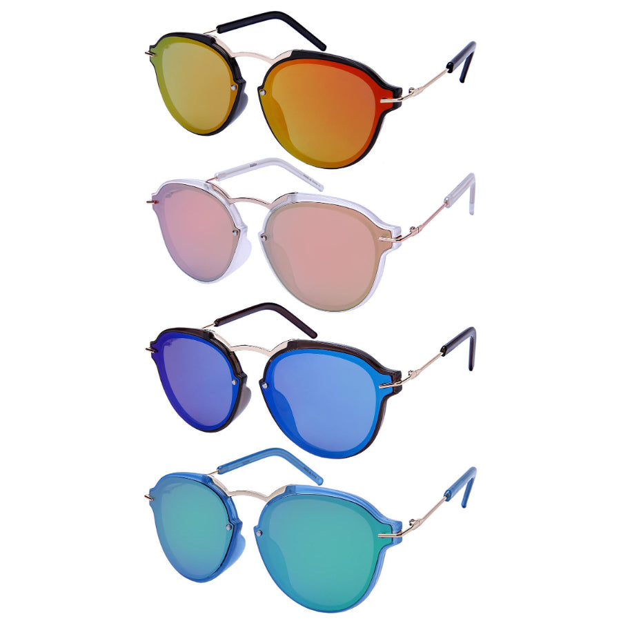 ROUND - OVAL LADIES BULK WHOLESALE SUNGLASSES 32204-FLREV