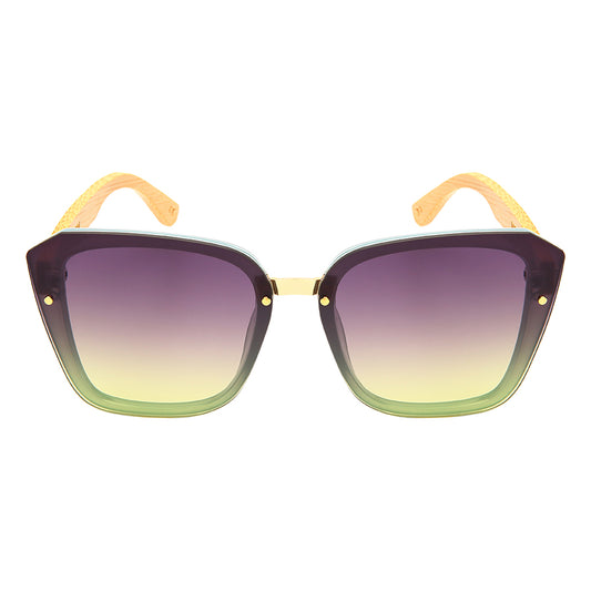 GEOMETRIC BAMBOO TEMPLES WOMEN BULK SUNGLASSES 34206BM-FLOCR