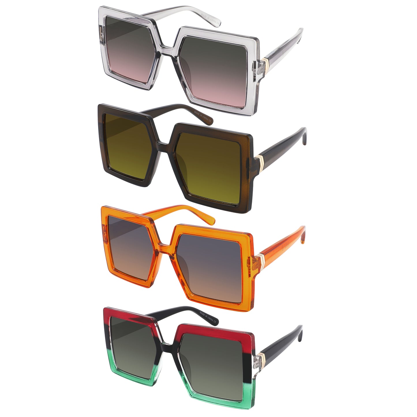 SQUARE WOMEN OVERSIZE SUNGLASSES WHOLESALE 34251-FLOCR