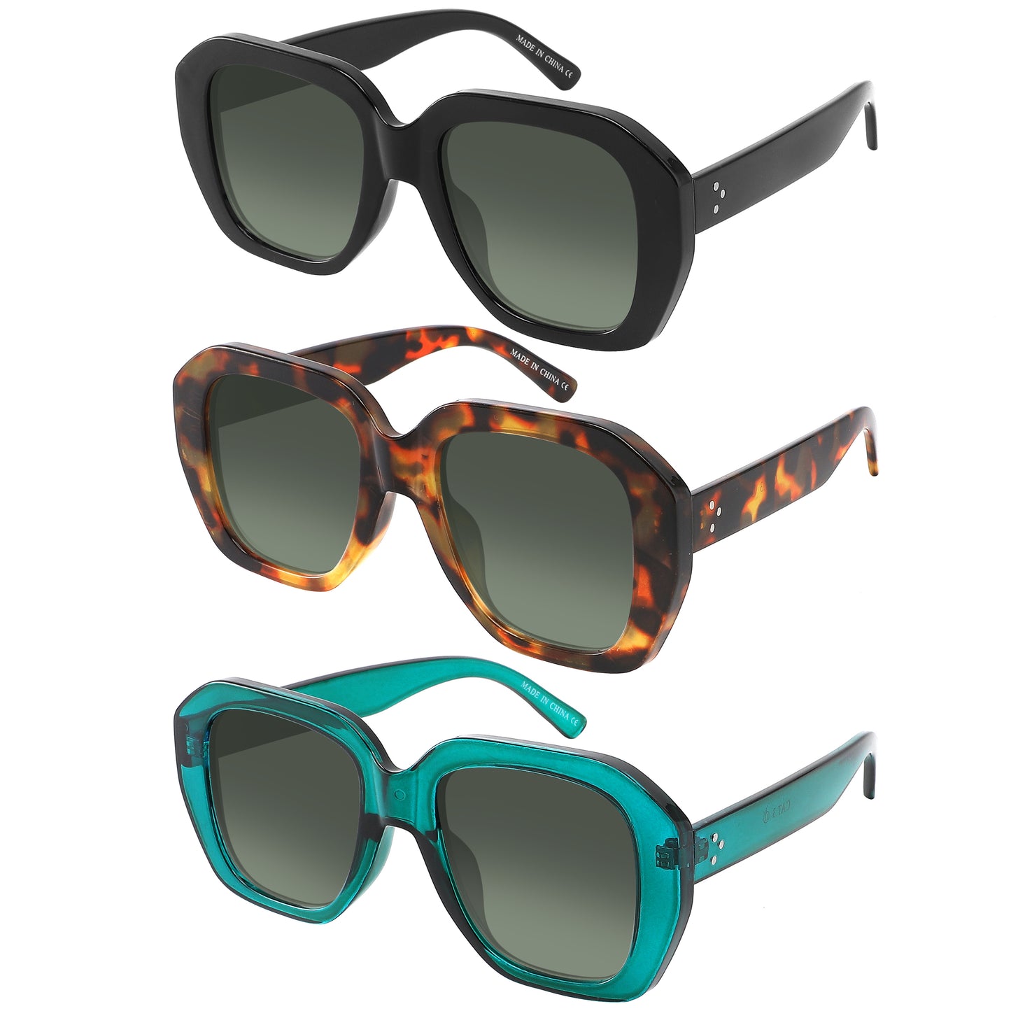 SQUARE LADIES SUNGLASSES WHOLESALE 34255-FLAP