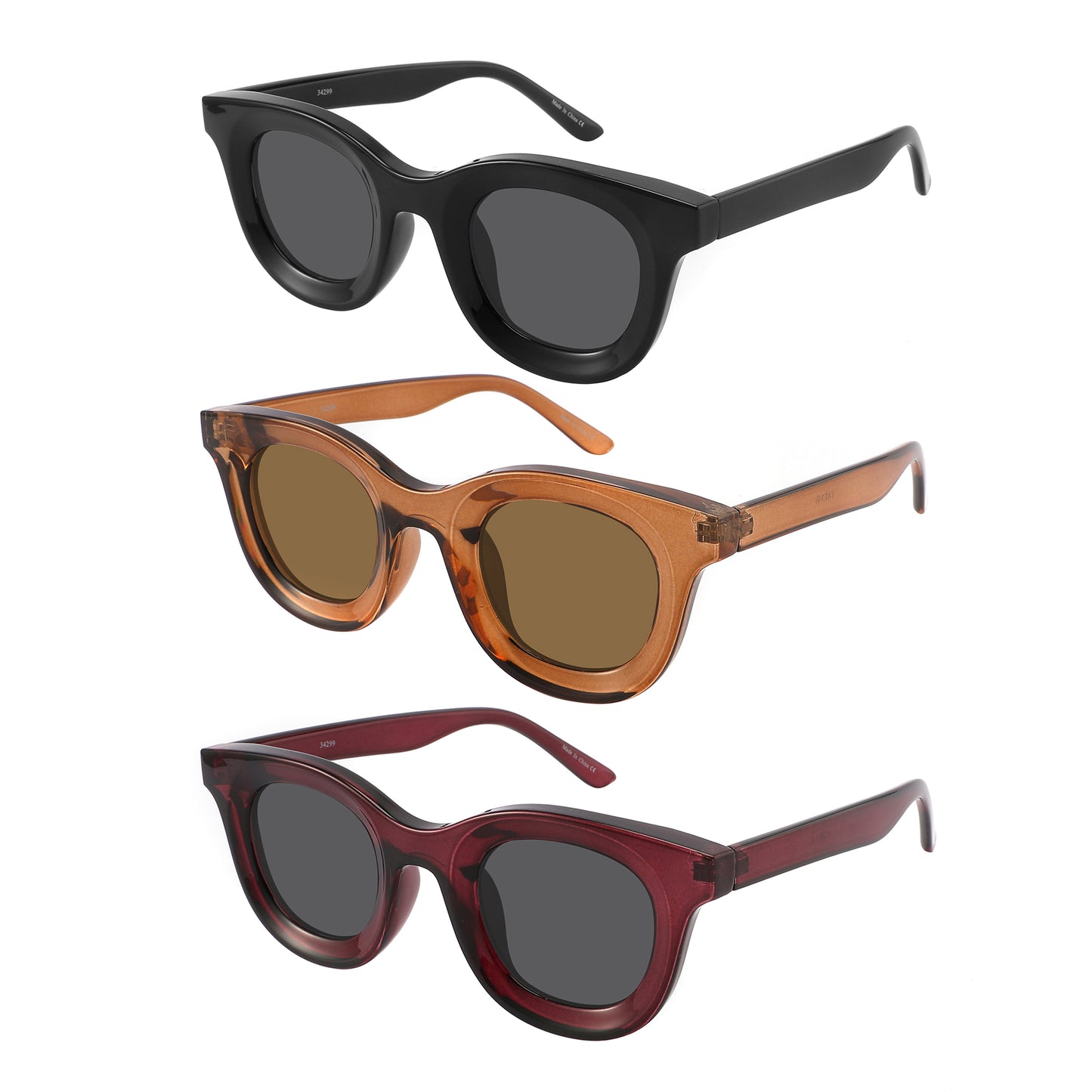 ROUND FASHION WOMEN SUNGLASSES WHOLESALE 34299-FLSD