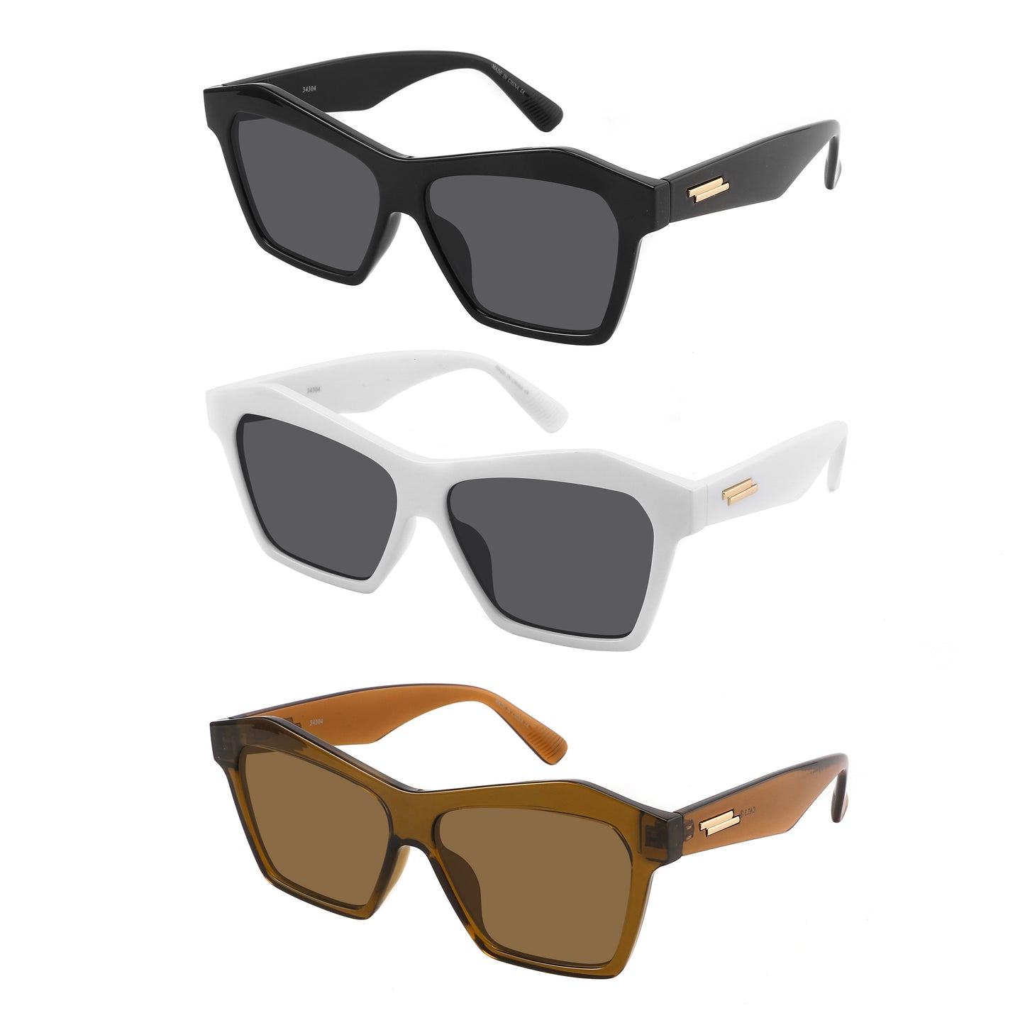 LADIES SUNGLASS FASHION CAT-EYES 34304-FLSD