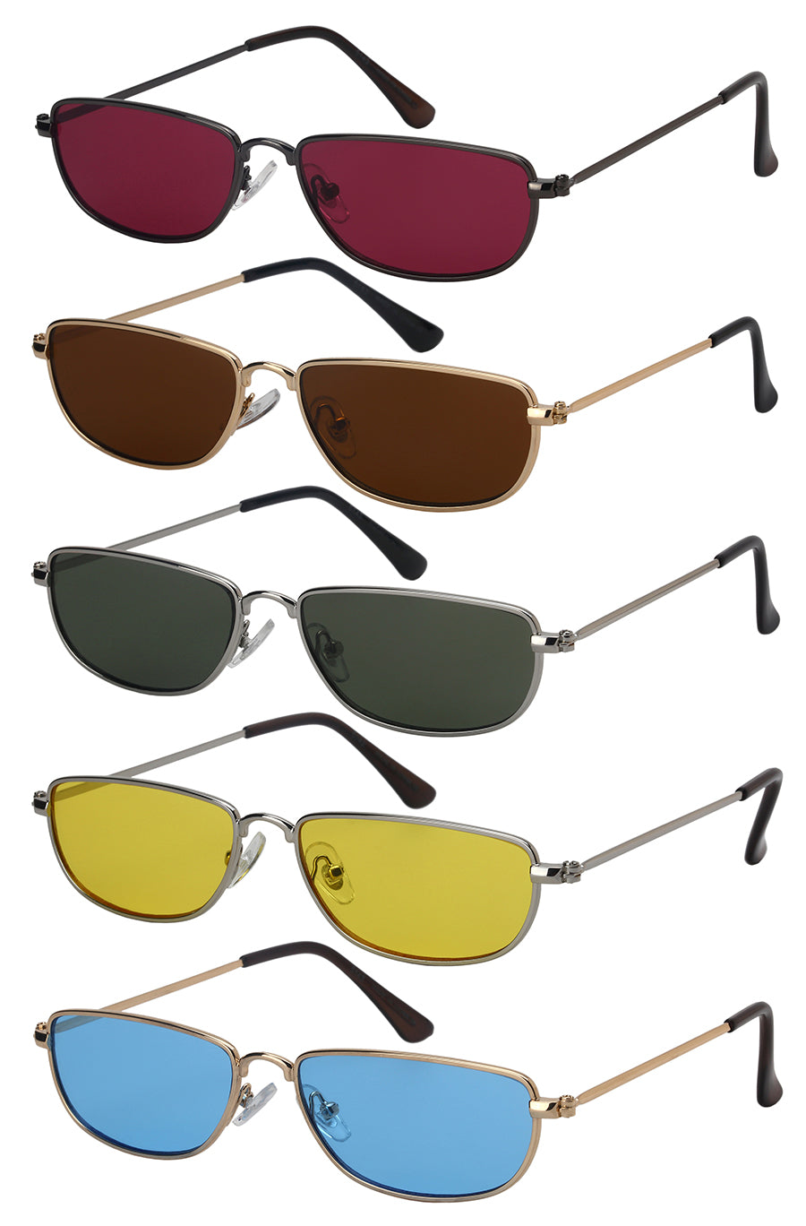 SQUARE UNISEX BULK WHOLESALE SUNGLASSES 5143-FLCR