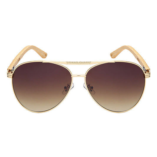 AVIATOR BAMBOO TEMPLES UNISEX MIRROR SUNGLASSES BULK 5169BM-REV