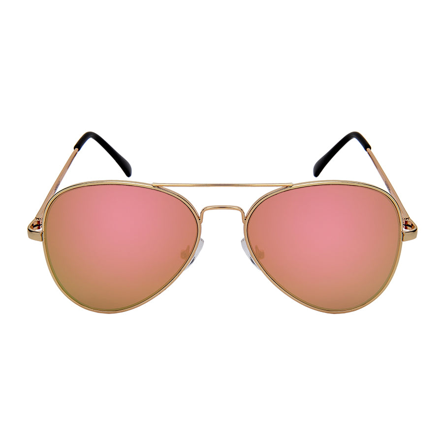 AVIATOR W/SPRING HINGE FLAT LENS UNISEX BULK SUNGLASSES 5183S-FLREV