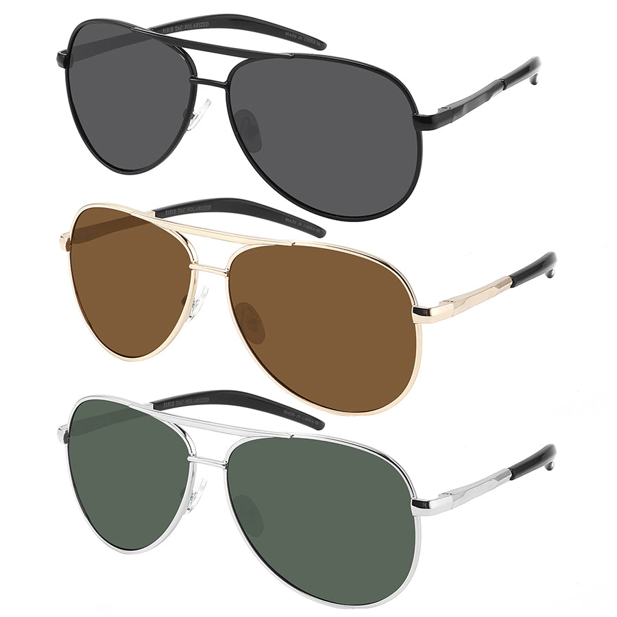 POLARIZED UNISEX AVIATOR WHOLESALE SUNGLASSES 5191S-P