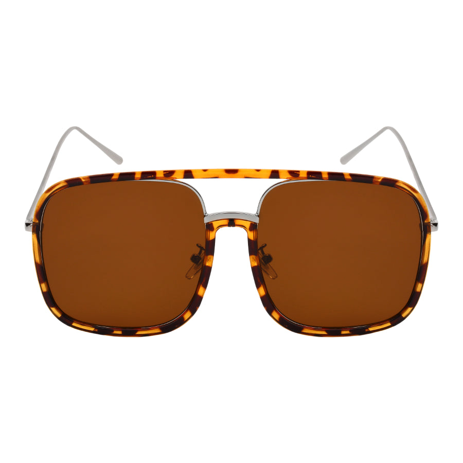 SQUARE UNISEX CLEAR LENS SUNGLASSES 53102-FLSD | UV400