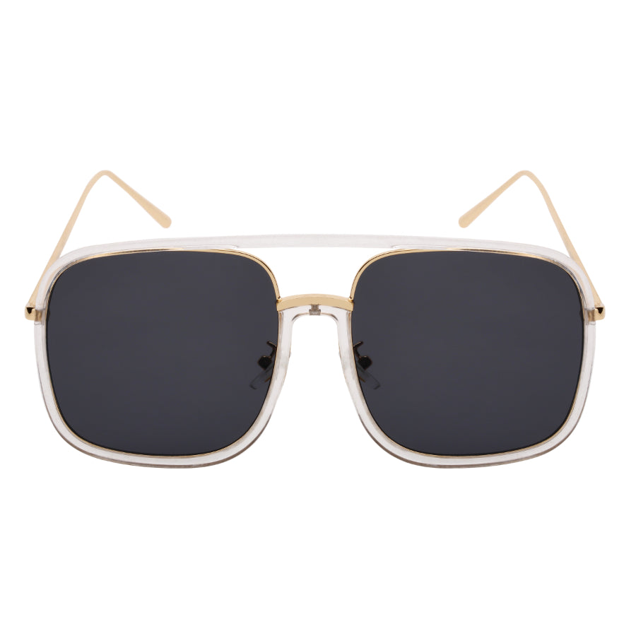 SQUARE UNISEX CLEAR LENS SUNGLASSES 53102-FLSD | UV400