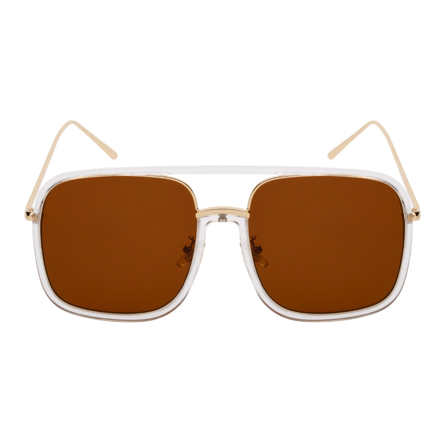 SQUARE UNISEX CLEAR LENS SUNGLASSES 53102-FLSD | UV400