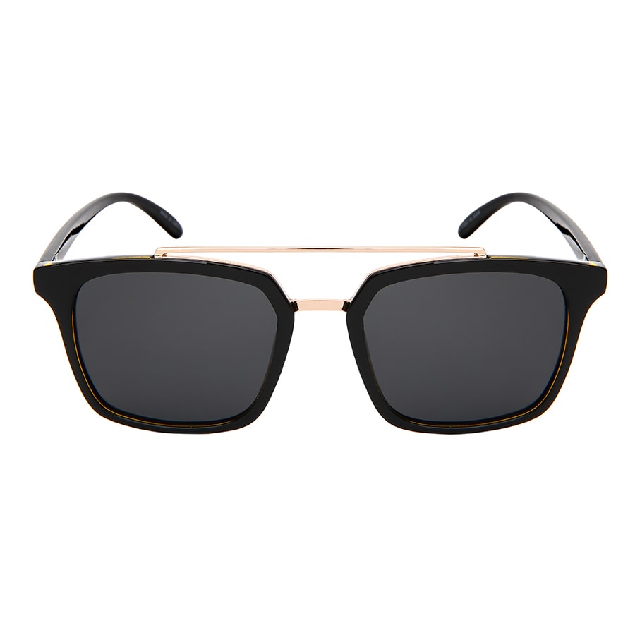 POLARIZED SQUARE PLASTIC DOUBLE METAL BAR MEN SUNGLASSES BULK 53108TT-P