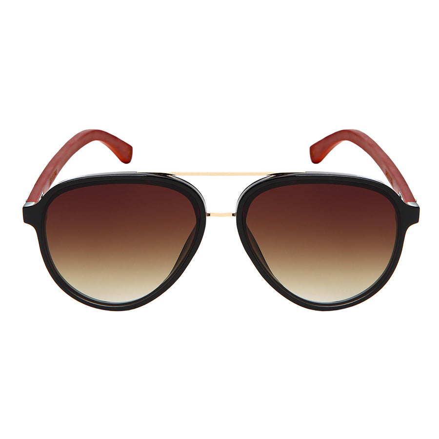 BAMBOO TEMPLES AVIATOR UNISEX SUNGLASSES WHOLESALE 53111BM-FLAP