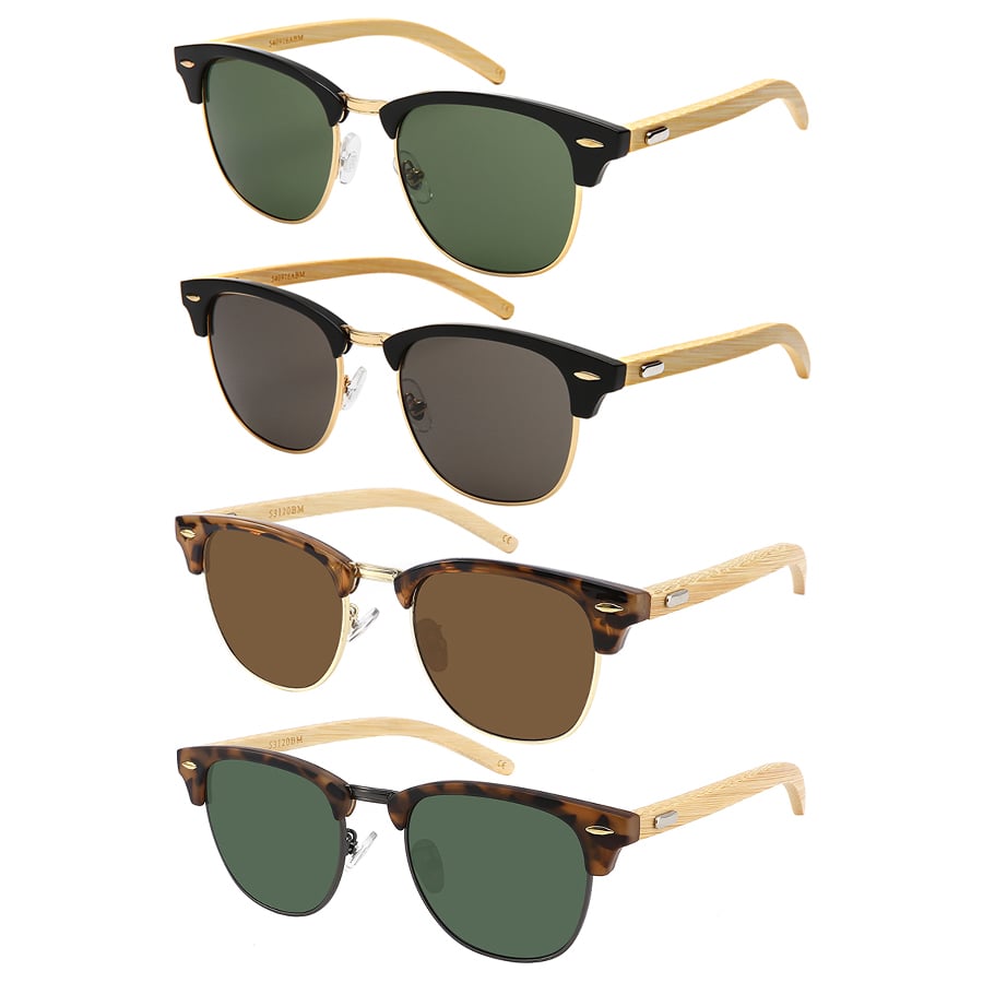 SOHO BAMBOO UNISEX SUNGLASSES BULK 53120BM-SD