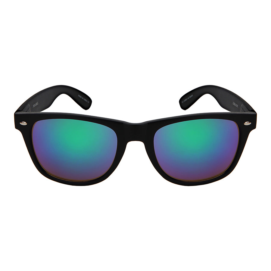 HORNED RIM UNISEX BULK WHOLESALE SUNGLASSES 5401ASMBLK-REV