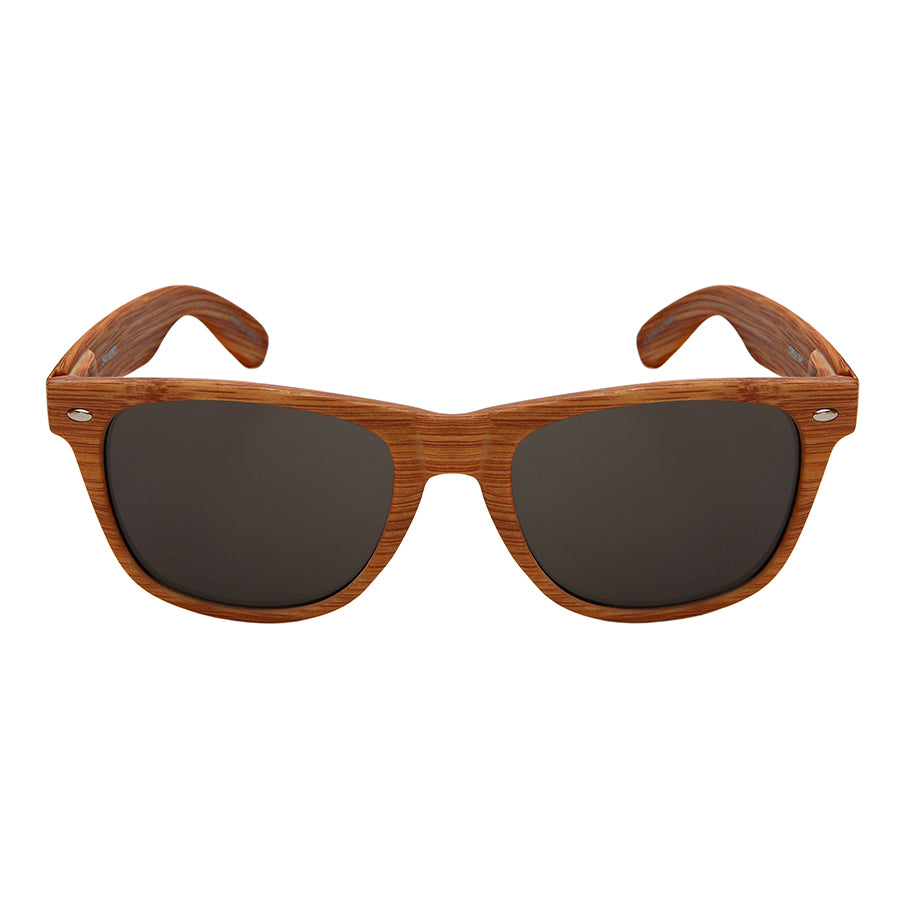 HORNED RIM FAUX WOOD UNISEX WHOLESALE SUNGLASSES 5401ASWD-SD