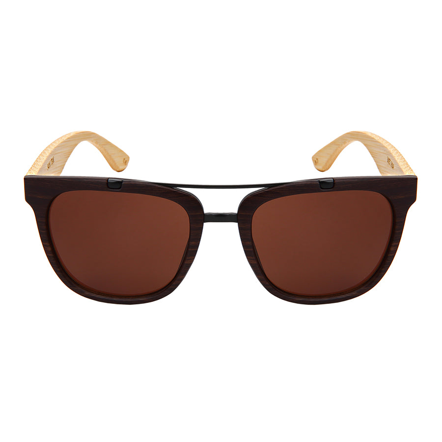 SQUARE AVIATOR BAMBOO UNISEX SUNGLASSES WHOLESALE 540817BM-SD
