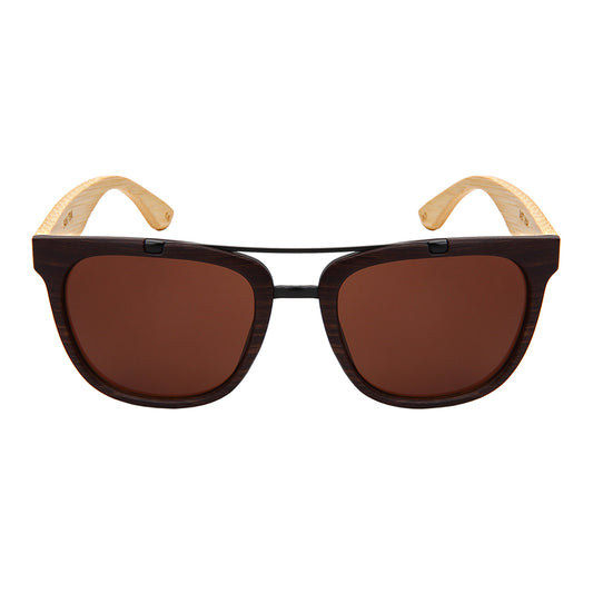 SQUARE AVIATOR BAMBOO UNISEX SUNGLASSES WHOLESALE 540817BM-SD