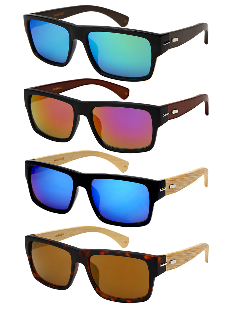 SQUARE BAMBOO MEN WHOLESALE SUNGLASSES 540894BM-REV