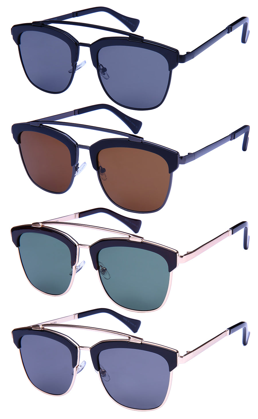 HORNED RIM UNISEX BULK WHOLESALE SUNGLASS 541063-FLSD