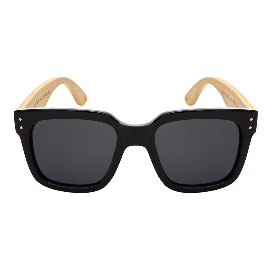 POLARIZED SQ BAMBOO W/BAG UNISEX SUNGLASSES BULK 541102BM-P