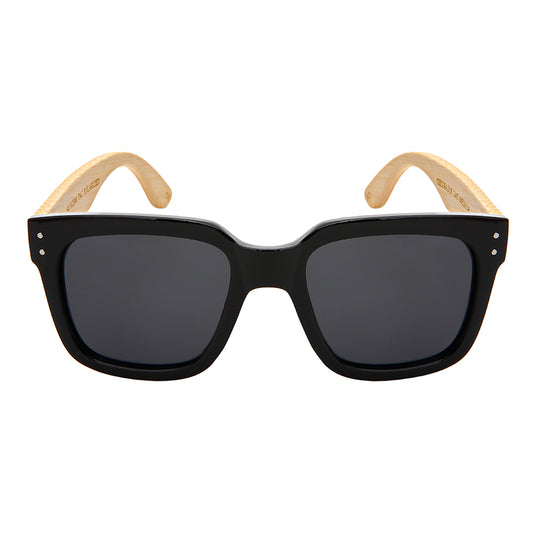 POLARIZED SQ BAMBOO W/BAG UNISEX SUNGLASSES BULK 541102BM-P