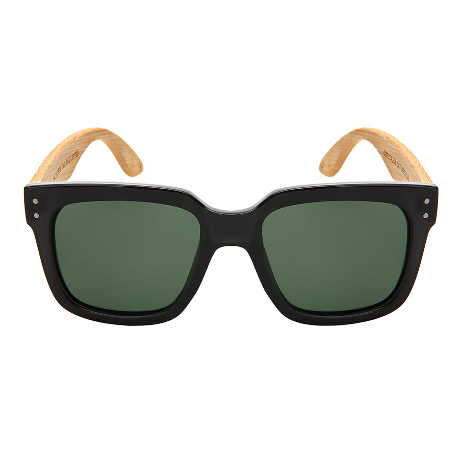 POLARIZED SQ BAMBOO W/BAG UNISEX SUNGLASSES BULK 541102BM-P